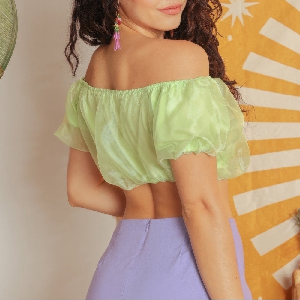Organza Puff Crop Top - Picture 4 of 4